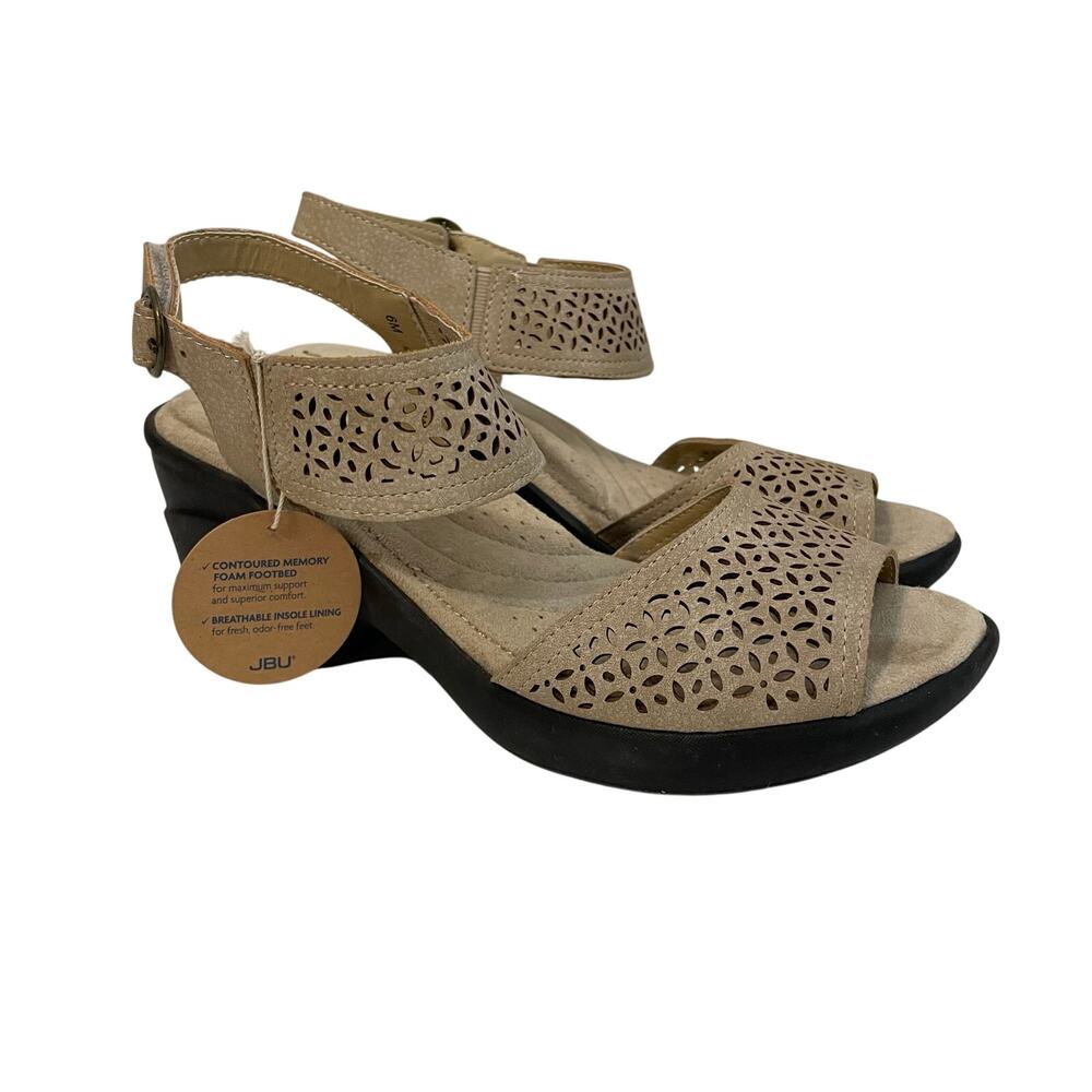 JBU By Jambu Toledo Morocco Tan Vegan Leather Slingback Sandals Women's Size 6M